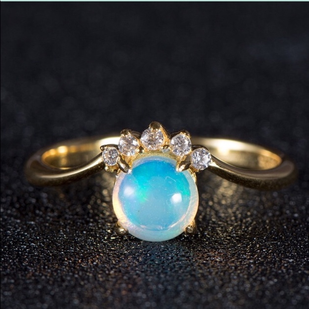 Natural Opal 14k Gold Over Sterling Silver